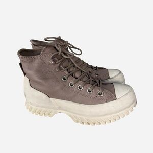 Converse leather tan platform boots l waterproof fleece lined platform size 5